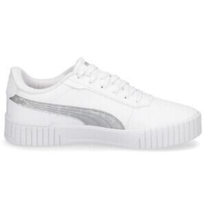 PUMA Carina L Prismatic Women's Sneaker SZ 5.5 US White-Silver - Womens Shoes